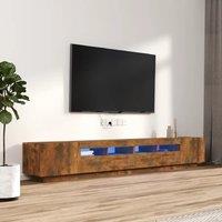 Berkfield Home 3 Piece TV Cabinet Set with LED Lights Smoked Oak Engineered Wood in Brown