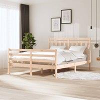 Berkfield Home Bed Frame 150x200 cm King Size Solid Wood in Brown