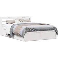 Berkfield Home Bed Frame with Headboard White 160x200 cm Solid Wood Pine