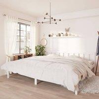 Berkfield Home Bed Frame White Solid Wood Pine 180x200 cm Super King Size