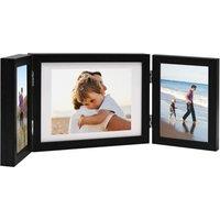Berkfield Home Trifold Photo Frame Collage Black 22x15 cm+2x | Size: 22x15 cm