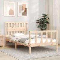 Berkfield Home Bed Frame with Headboard 100x200 cm Solid Wood in Brown