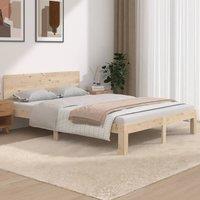 Berkfield Home Bed Frame Solid Wood 135x190 cm Double in Brown