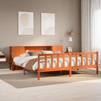 Berkfield Home Bookcase Bed without Mattress Wax Brown 200x200 cm Solid Wood Pine