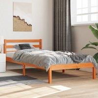 Berkfield Home Bed Frame without Mattress Wax Brown 90x200 cm Solid Wood Pine