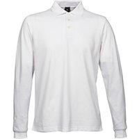 TEE JAYS Men's Luxury Stretch Long Sleeve Polo Shirt in White | Size: 2XL