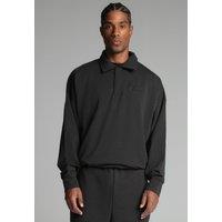 SikSilk Men's Washed Black Polo Sweater | Size: Small