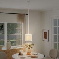 HOMCOM Linen Pendant Light, E27 Lampshade for Living Room, Bedroom in White