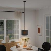 HOMCOM Linen Pendant Light, E27 Lampshade for Living Room, Bedroom in Black