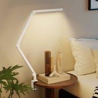 HOMCOM Desk Lamp with Adjustable Swing Arm, Dimmable LED Desk Light in White
