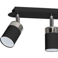 Milagro Joker Ceiling Lamp Hand Made In Matt Black With Chrome Detail
