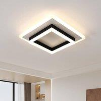 Pheashine 30W LED Ceiling Light, 30cm Square Flush Lamp, 4500K Neutral White in Black