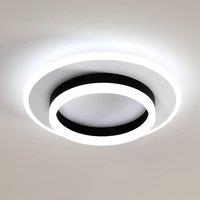 Pheashine Round LED Ceiling Light, 28W Cool White, 30cm Modern Flush Mount in Black