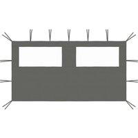 Berkfield Home Gazebo Sidewall with Windows 4x2 m Anthracite in Black