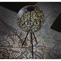 mysmartbuy Leaf Effect Solar Powered Sphere Light - 80 x 29cm Warm LED Glow Globe Garden Lighting - Outdoor Patio Pathway Balcony Decor