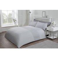 Smart Living Luxury Super Soft Stylish Lace Panel Duvet Cover with Pillowcases in Silver | Size: King