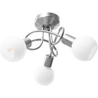 Berkfield Home Ceiling Lamp with Ceramic Shades for 3 E14 Bulbs White Bowl