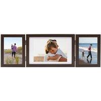 Berkfield Home Trifold Photo Frame Collage Dark Brown 28x18 cm+2x | Size: 28x18 cm