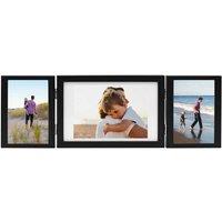 Berkfield Home Trifold Photo Frame Collage Black 28x18 cm+2x | Size: 28x18 cm