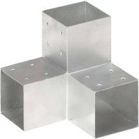 Berkfield Home Post Connector Y Shape Galvanised Metal 101x101 mm in Silver