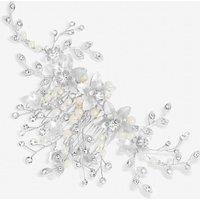 Jon Richard Women's Madeline Silver Texture Petal Maple Leaf Spray Comb - Gift Pouch
