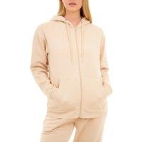 Smart Living Women's Soft & Elegant Zip Up Hoodie Casual Sweatshirt with Pockets in Stone | Size: Medium