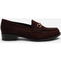 Where's That From Women's Maelynn Round Toe Single Metal Bar Loafers in Dark Brown | Size: 5