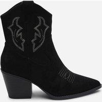 Where's That From Women's Seraphina Cowboy Boots Ankle Length Western Block Heel in Black | Size: 5