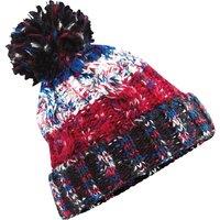 Beechfield Men's Corkscrew Knitted Pom Pom Beanie Hat in Black