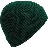 Beechfield Men's Engineered Knit Ribbed Beanie in Bottle Green