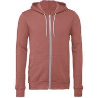 Bella + Canvas Men's Fleece Full Zip Hoodie in Mauve | Size: XL