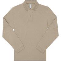B&C Men's My Long-Sleeved Polo Shirt in Beige | Size: Small