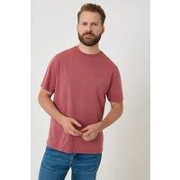 Saltwell Men's Garment Dye Cotton Jersey Crew Neck T-Shirt in Pink | Size: XL