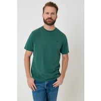 Saltwell Men's Garment Dye Cotton Jersey Crew Neck T-Shirt in Bottle Green | Size: Large
