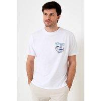 Saltwell Men's Graphic Print Cotton T-Shirt in White | Size: Large