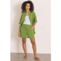 Klass. Women's Cotton Pull On Shorts in Dark Green | Size: 18