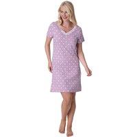 Camille Women's Floral Print Cotton Nightdress in Lilac | Size: 14-16