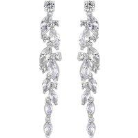 Jon Richard Women's Rhodium Plate Cubic Zirconia Bridal Earrings in Silver