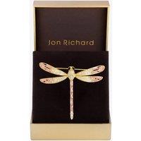 Jon Richard Women's Gold Plated Pink Dragon Fly Brooch - Gift Box