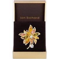 Jon Richard Women's Gold Plated Multi Coloured Floral Brooch - Gift Box