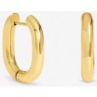 Jon Richard Women's Gold Plated Waterproof Retangle Hoop Earrings