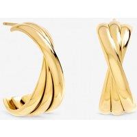 Jon Richard Women's Gold Plated Waterproof Interlock Hoop Earrings
