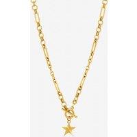 Jon Richard Women's Gold Plated Waterproof Diamond Cut Star T Bar Necklace