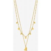 Jon Richard Women's Gold Plated waterproof Heart Double Row Necklace