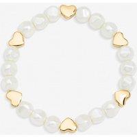 Jon Richard Women's Gold Plated Pearl & Polished Heart Bracelet