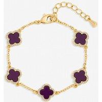 Jon Richard Women's Gold Plated Purple Clover Station Bracelet