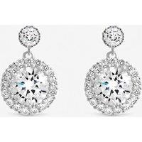 Inicio Women's Sterling Silver Plated Cubic Zirconia Halo Earrings - Gift Pouch