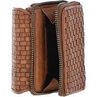 Ashwood Leather Women's Vintage Woven Leather 7 Card Purse in Taupe