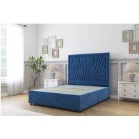 Sloomy Somerset Plush Divan Base 4 Drawers 54 Headboard in Bright Blue | Size: Double