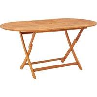 Berkfield Home Folding Garden Table 160x85x75 cm Solid Eucalyptus Wood in Brown | Size: 160 x 85 x 75 cm